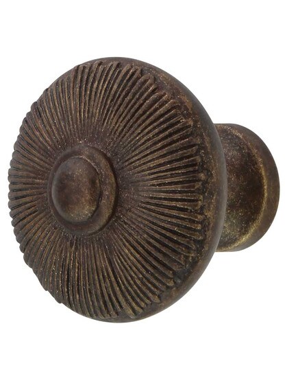 Sunburst Cabinet Knob - 1 1/2 inch Diameter in Highlighted Bronze.